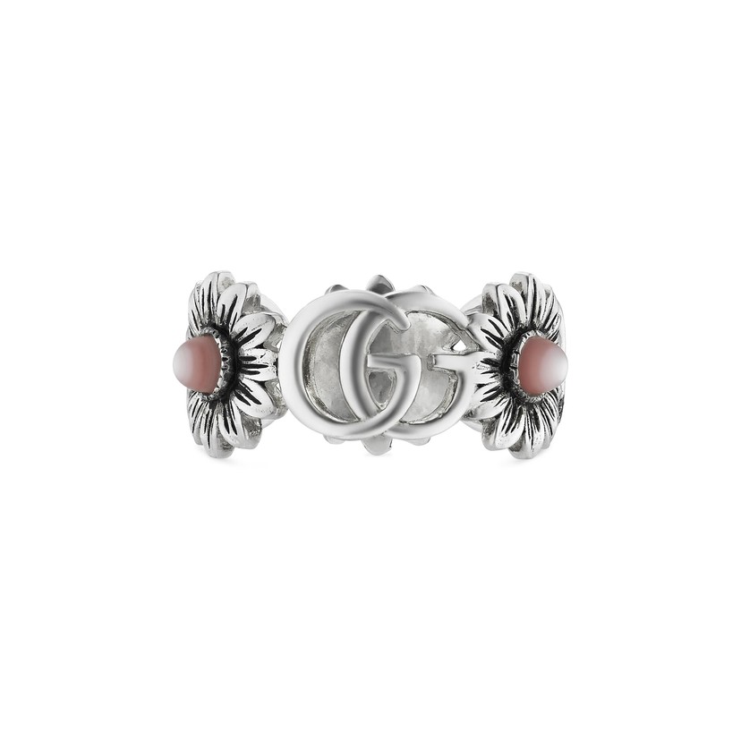 Double G mother of pearl ring