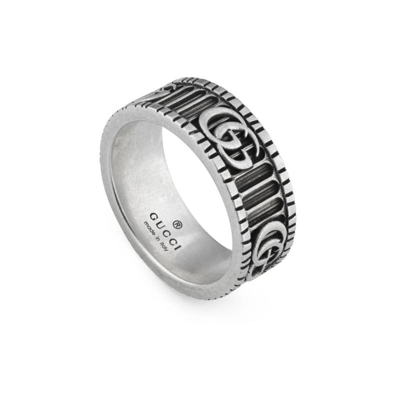 Sterling Silver GG Marmont Aged Ring