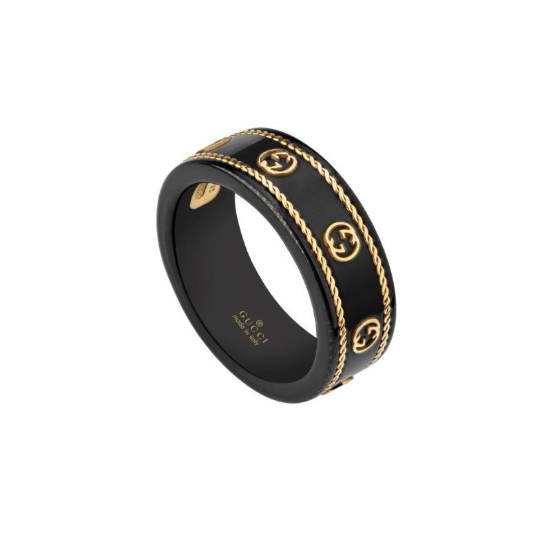 18k Yellow Gold Interlocking Icon Ring