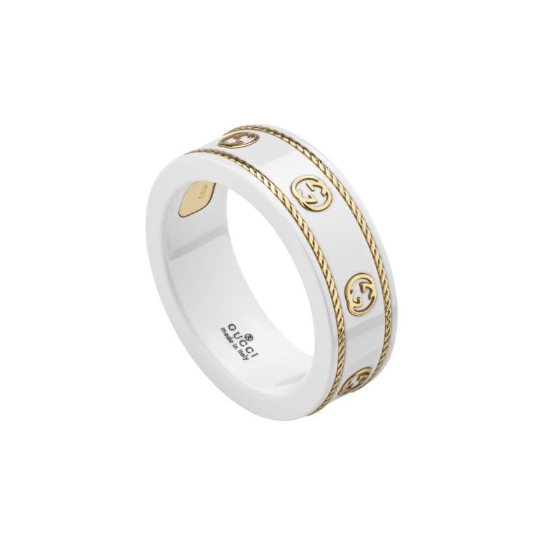 18k Yellow Gold Interlocking G Icon Ring
