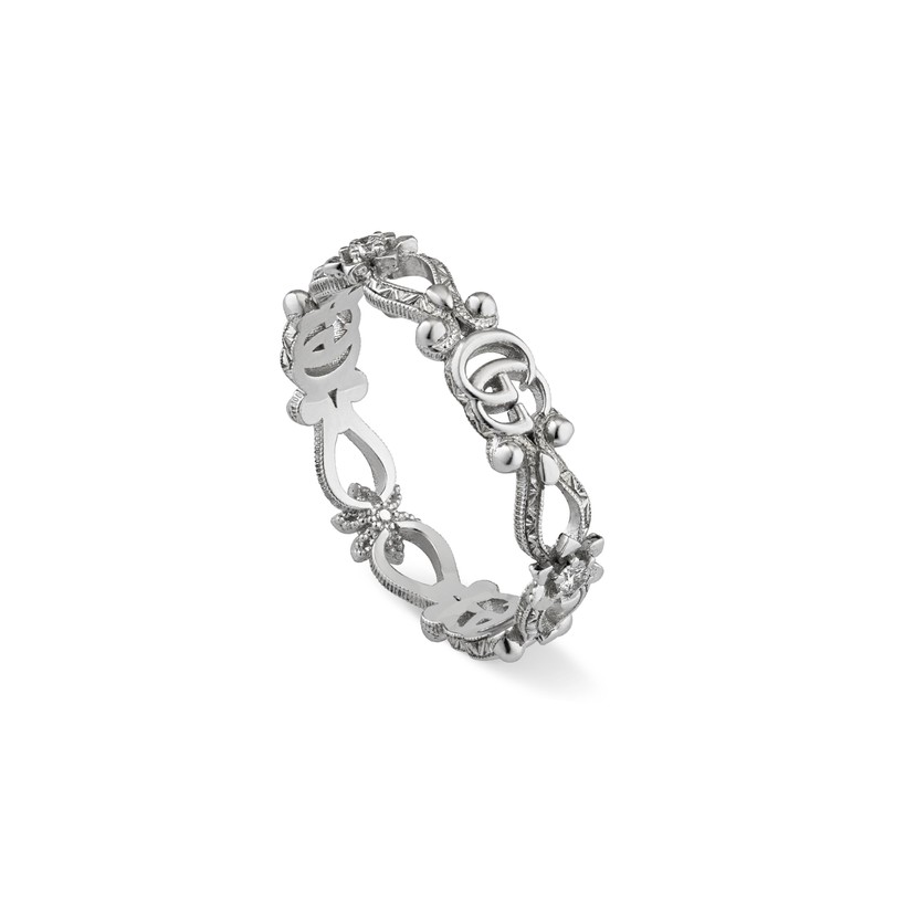 Gucci Flora 18k Ring with Diamonds