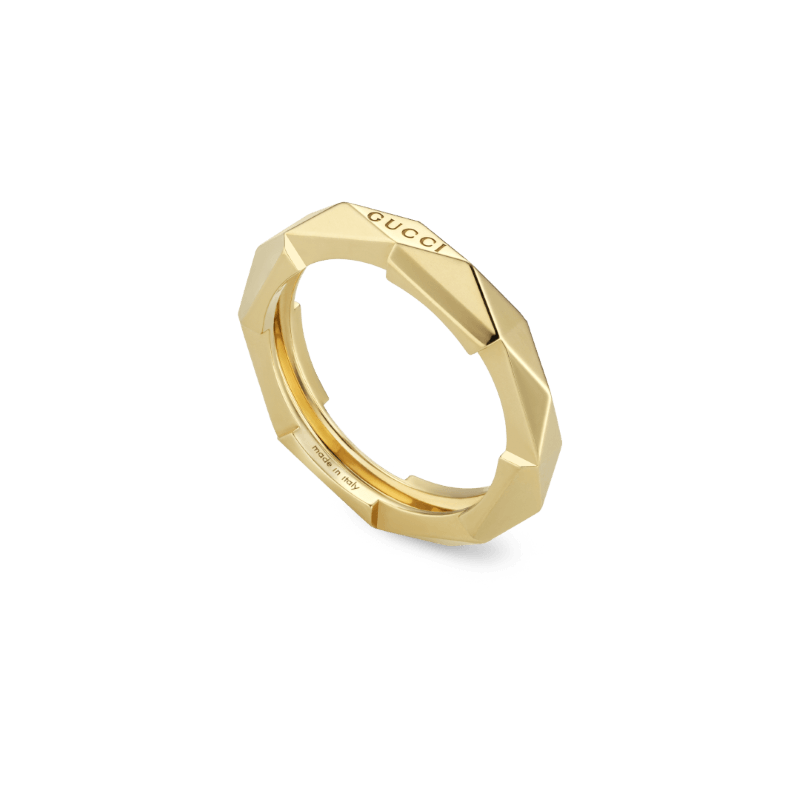 18k Yellow Gold Link To Love Studded Ring