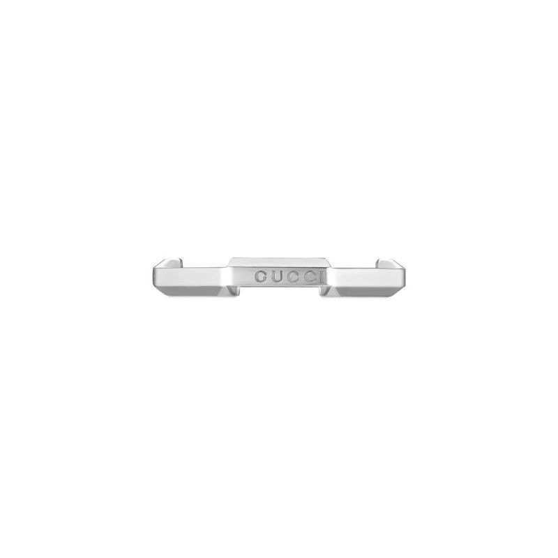 18k White Gold Link To Love Studded Ring