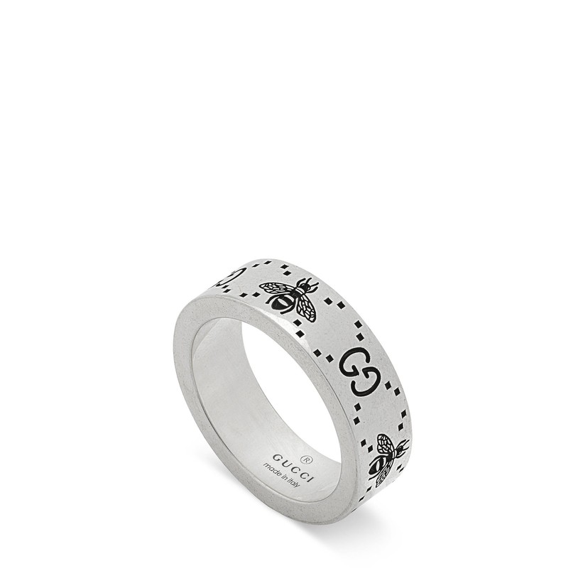 GG & Bee Engraved Ring