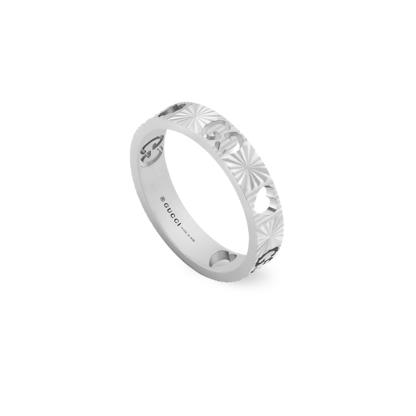 Gucci Icon 18k White Gold Heart Ring