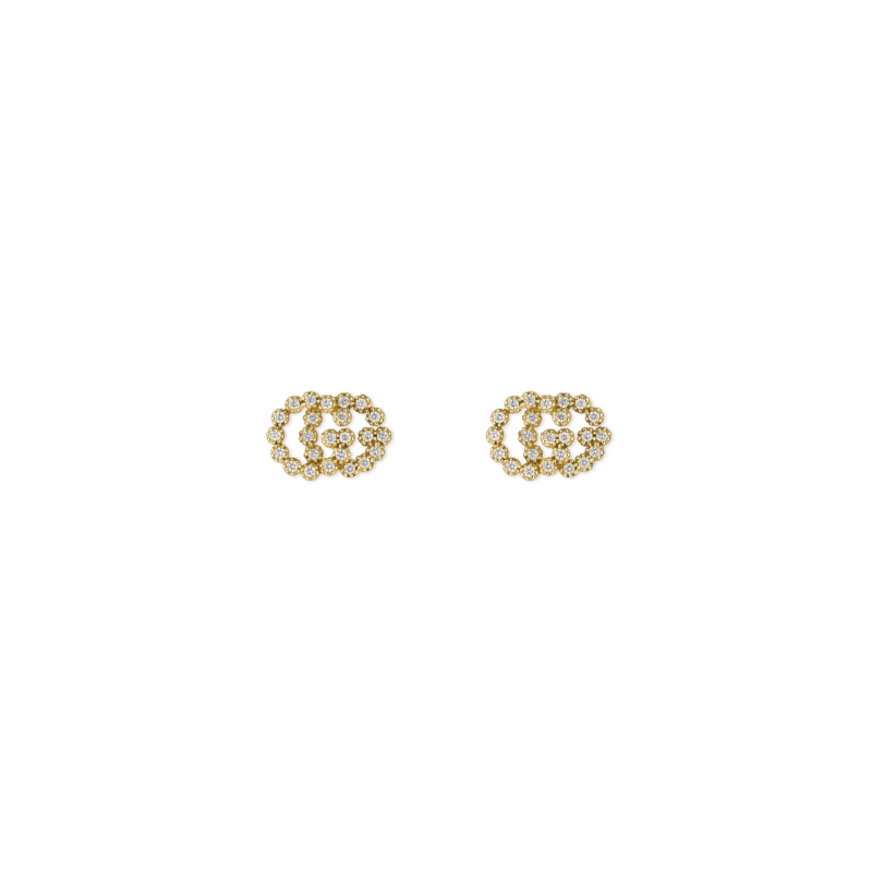 18k Yellow Gold Running G Stud Earrings