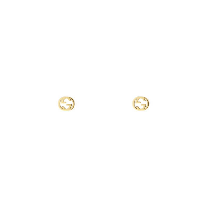 18k Yellow Gold Interlocking GG Stud Earrings