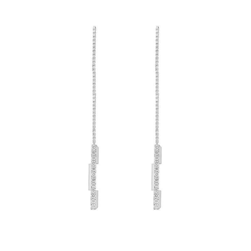 18k White Gold Link To Love Diamond Drop Earrings