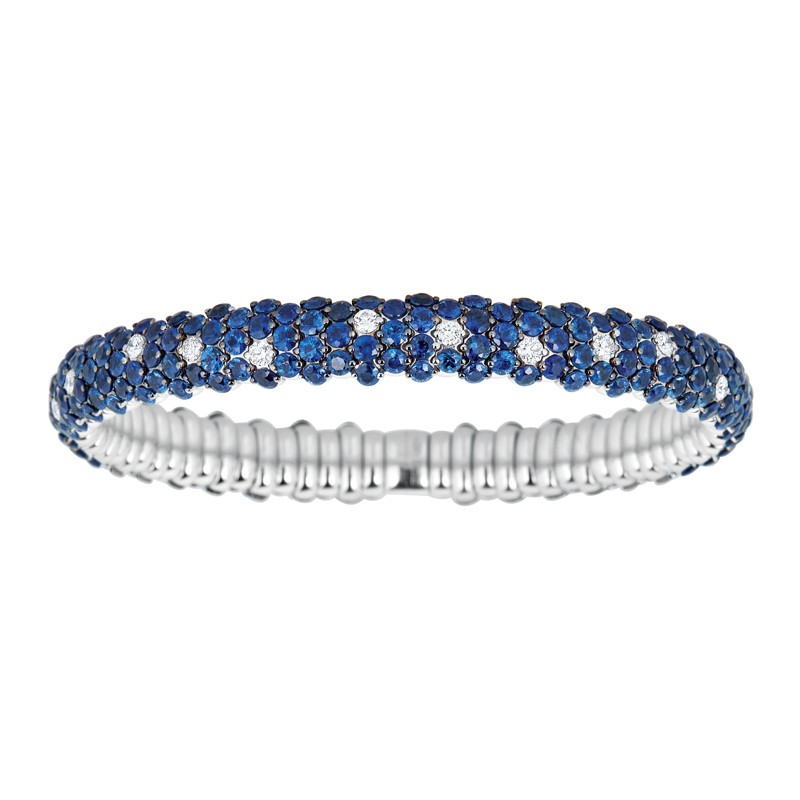 18k White Gold Sapphire Stretch Bracelet