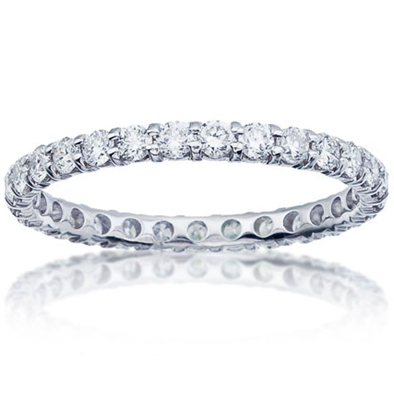 Women's Wedding Ring - White Gold with Prong Set Diamonds - 3.00 ct.