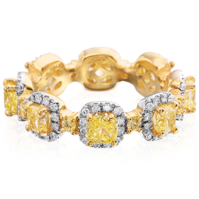 18k Yellow Gold Yellow Diamond Eternity Ring