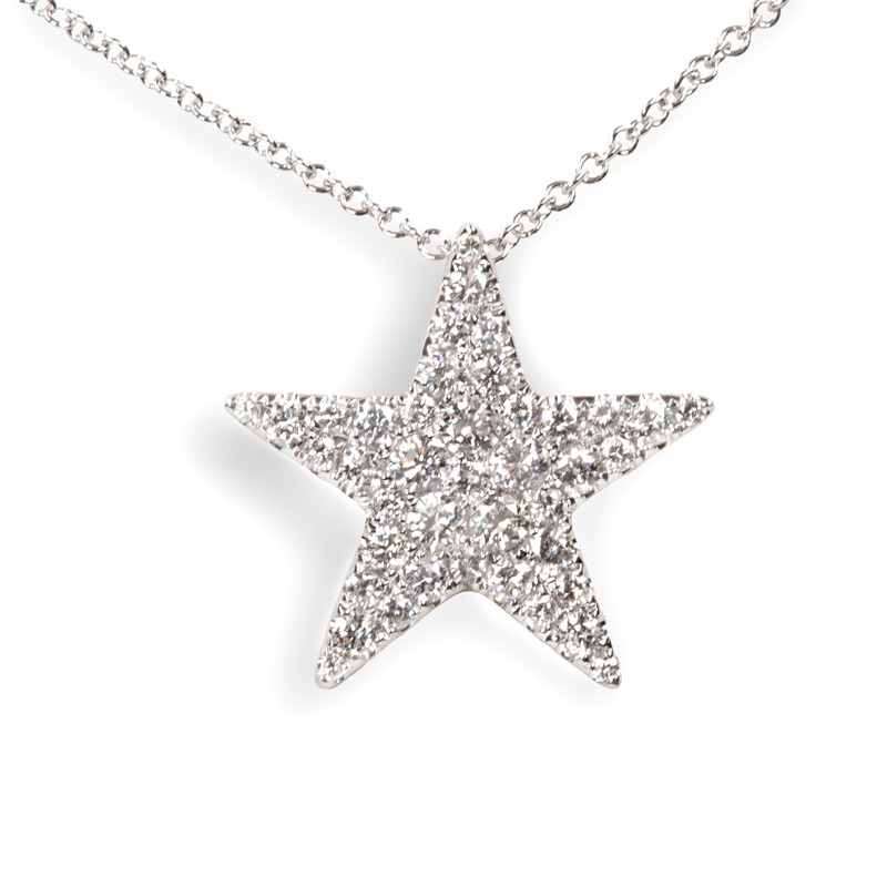 18k White Gold Large Star Necklace