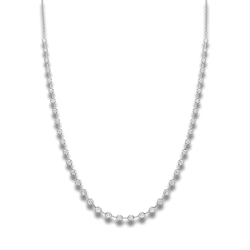 18K White Gold Diamond Necklace 