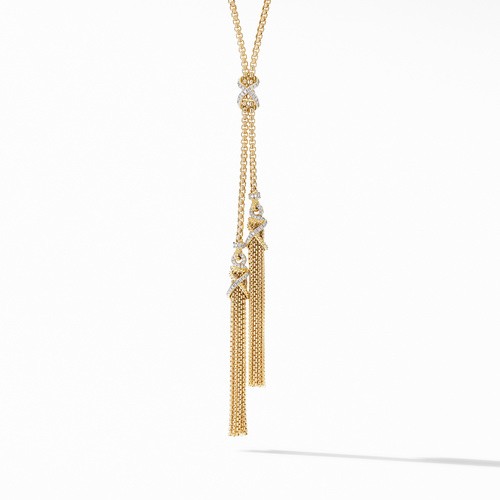 Helena Tassel Necklace in 18K Yellow Gold with Diamonds