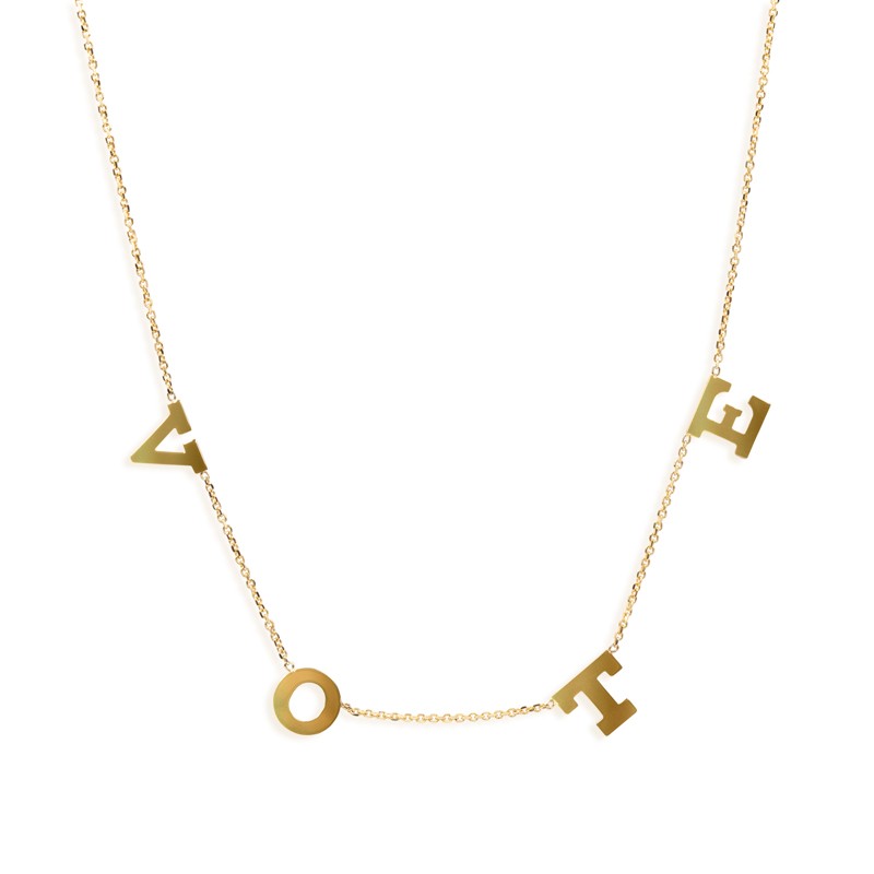 Yellow Gold VOTE Necklace