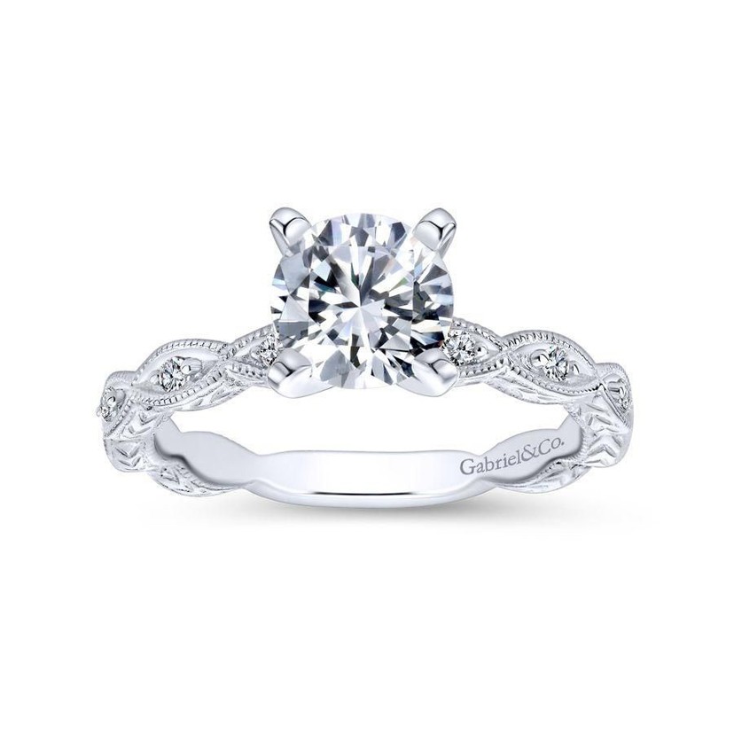 Milgrain Diamond Engagement Ring Mounting