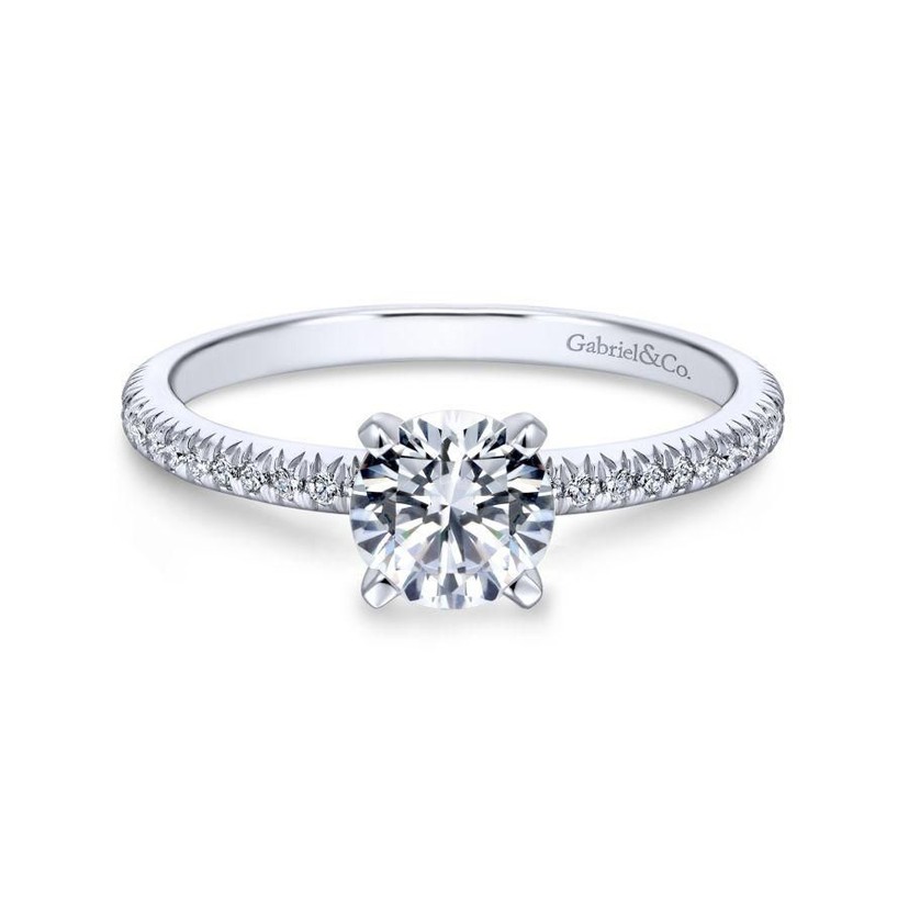 Thin Pave Engagement Ring Mounting