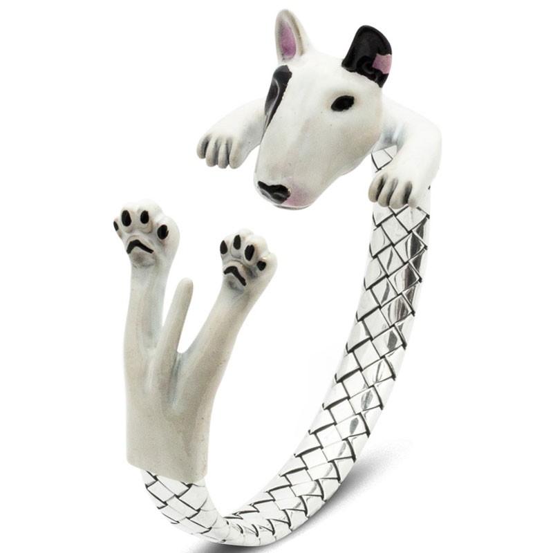 Sterling Silver Bull Terrier Hug Bracelet