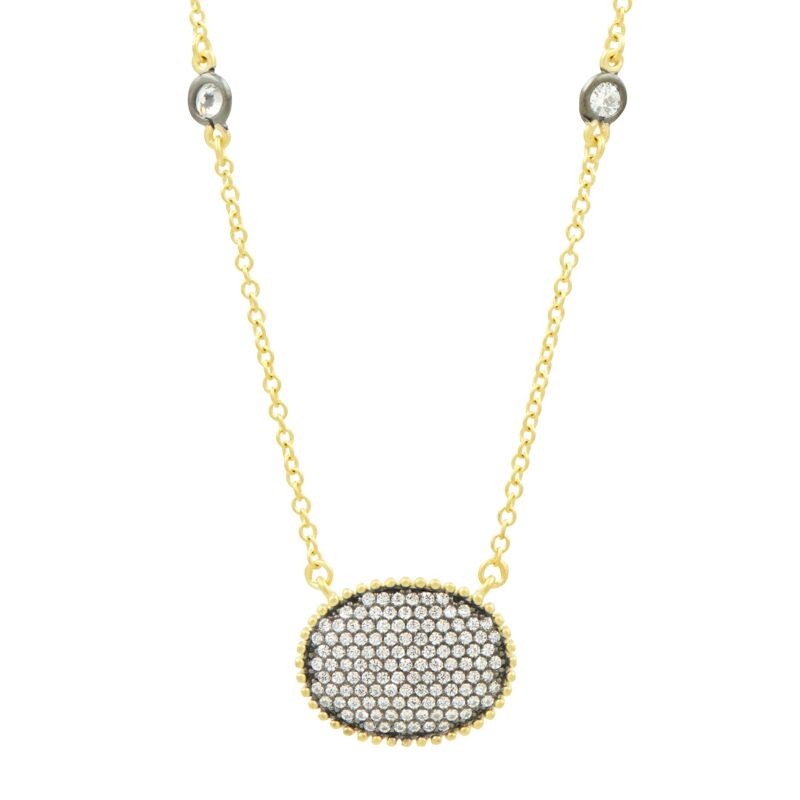Silver & 14k Yellow Gold Signature Oval Necklace