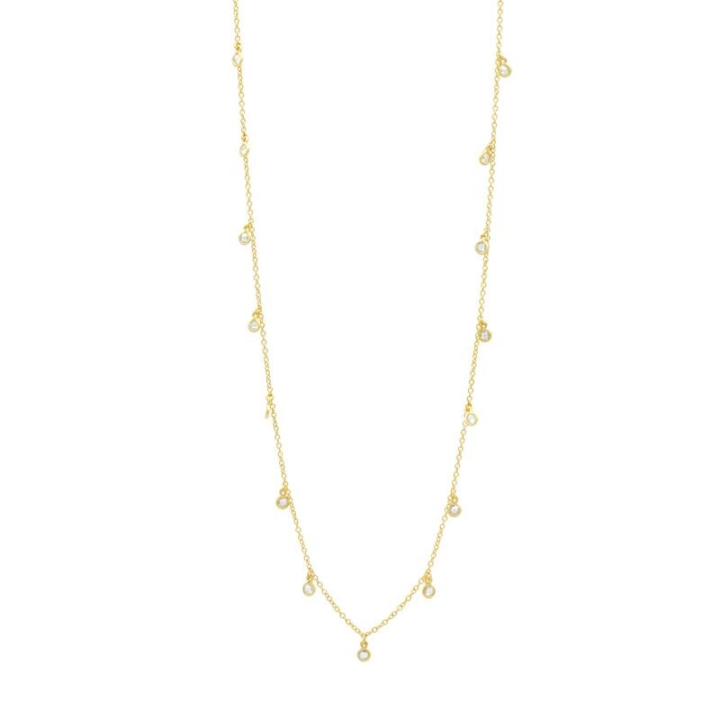 Silver & 14k Yellow Gold Droplet Necklace