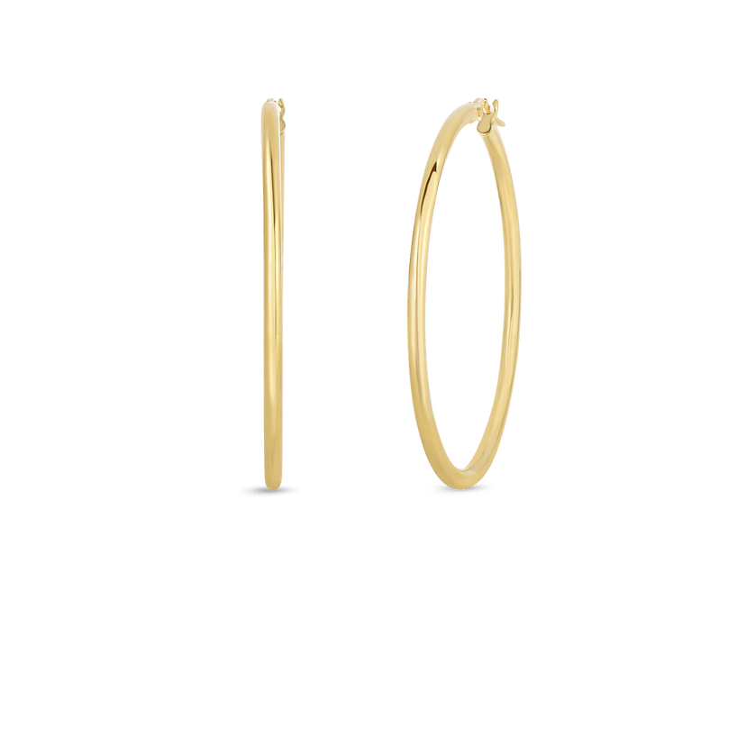 18k Gold Large Hoop Earrings