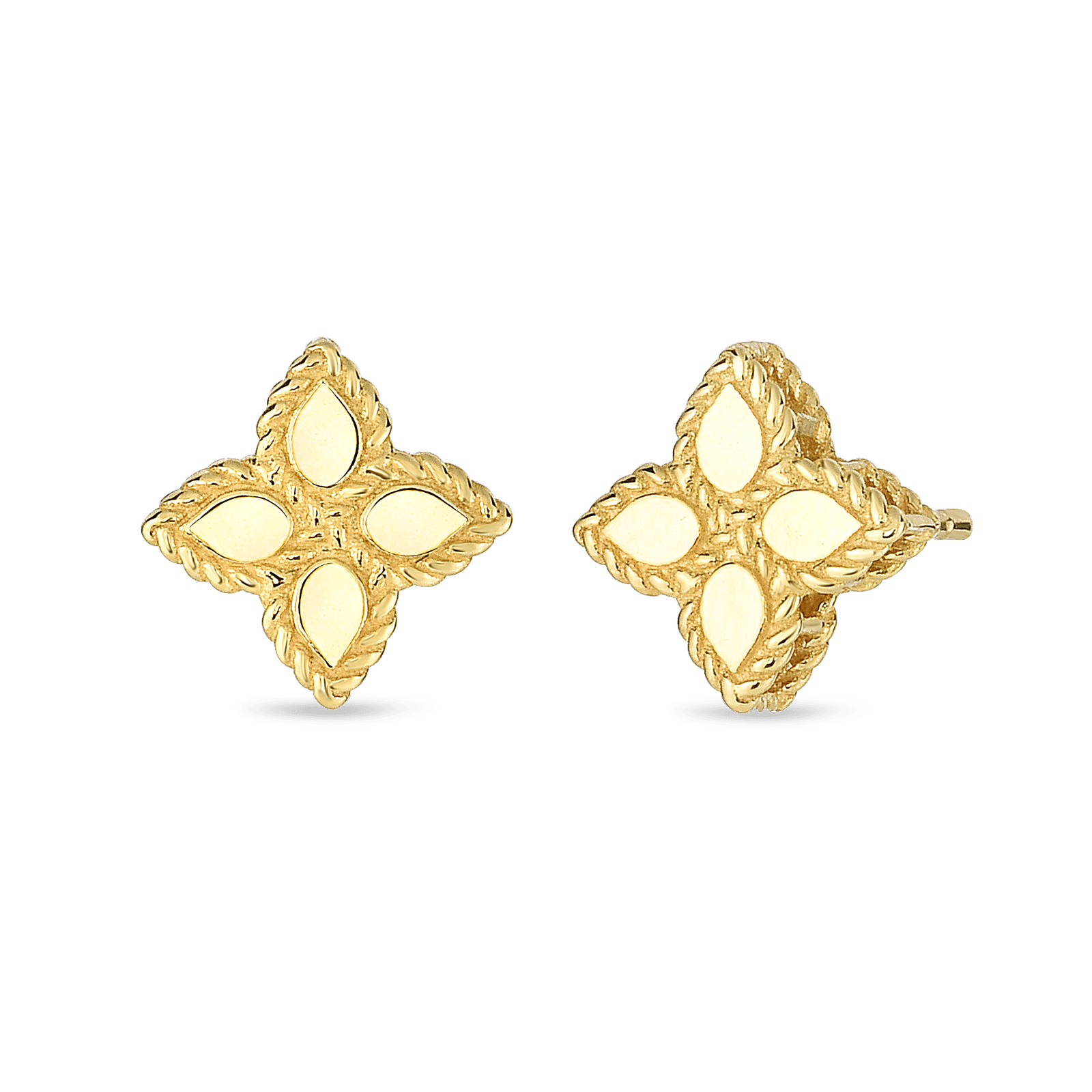 Yellow Gold Small Princess Flower Stud Earrings