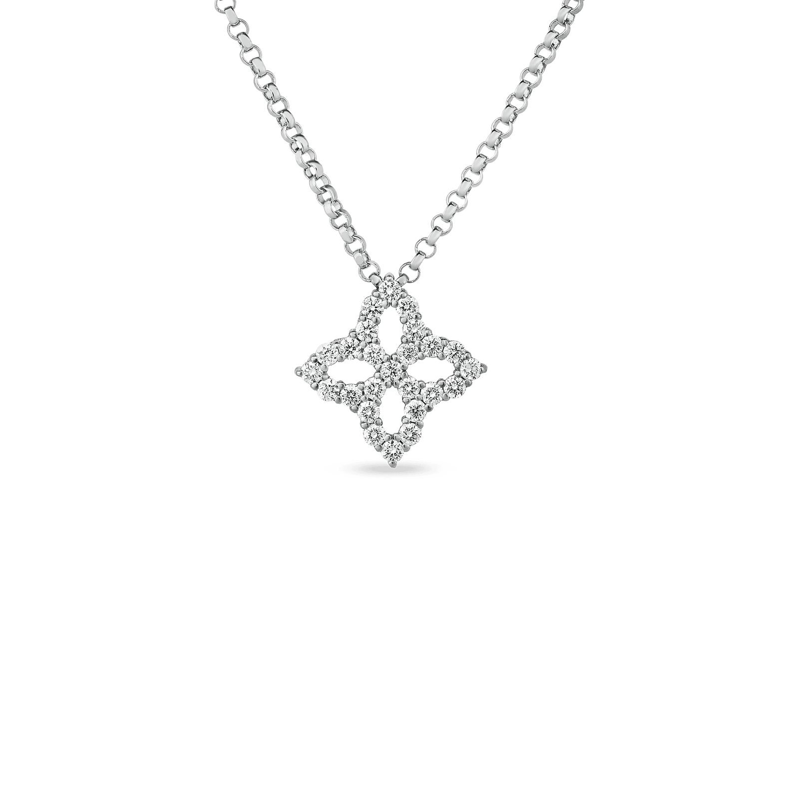 White Gold Necklace with Small Diamond Pendant