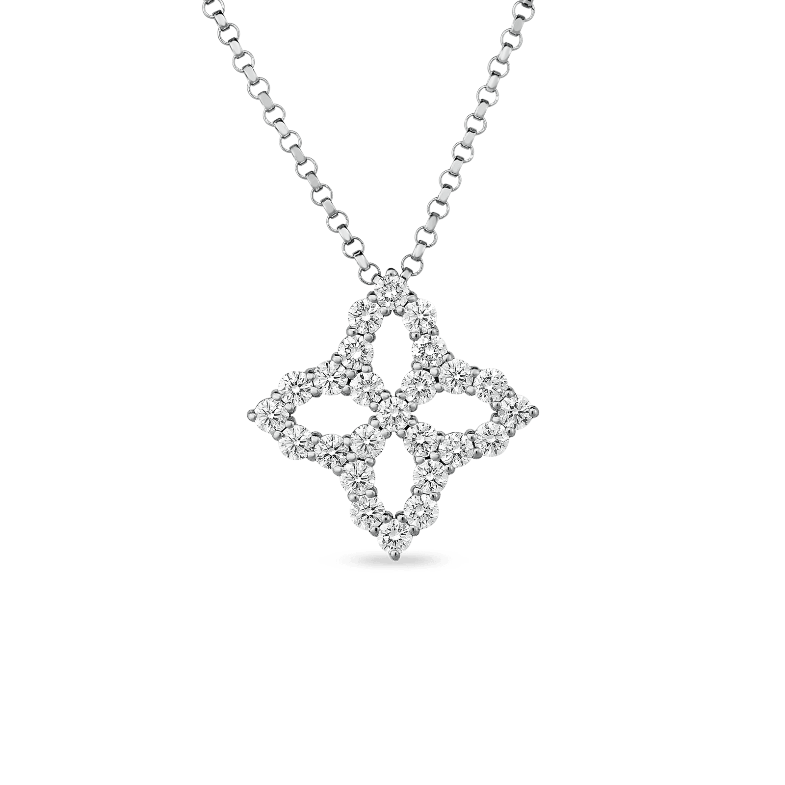 White Gold Necklace with Medium Diamond Pendant