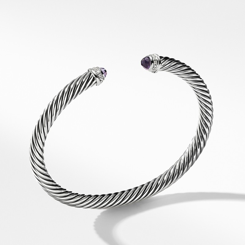 Cable Classics Bracelet with Amethyst and Diamonds,