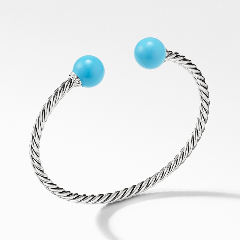 Solari Bracelet with Diamonds and Reconstituted Turquoise