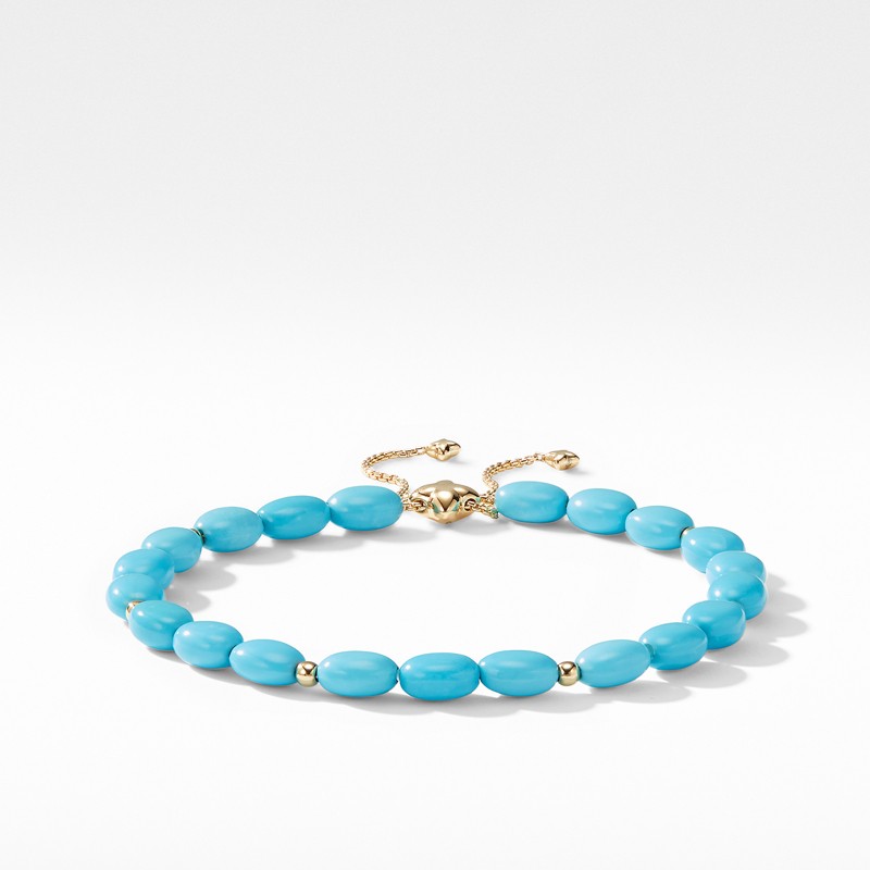 Spiritual Bead Bracelet with Turquoise and 18K Gold