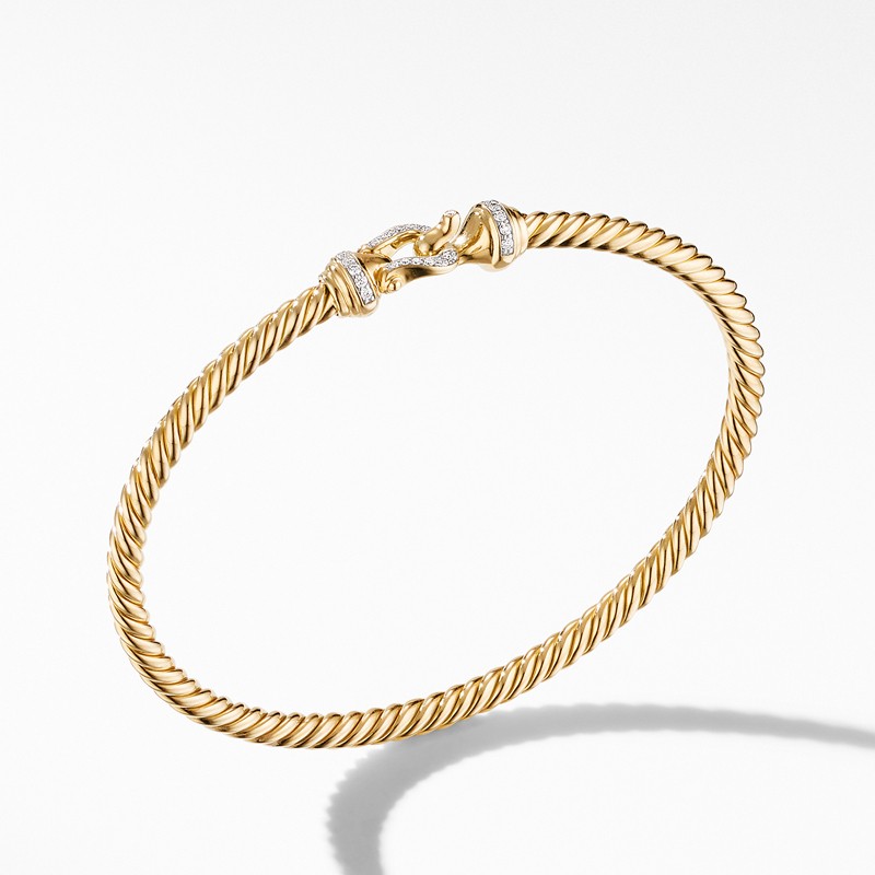 Cable Buckle Collection® Bracelet in 18K Yellow Gold with Diamonds