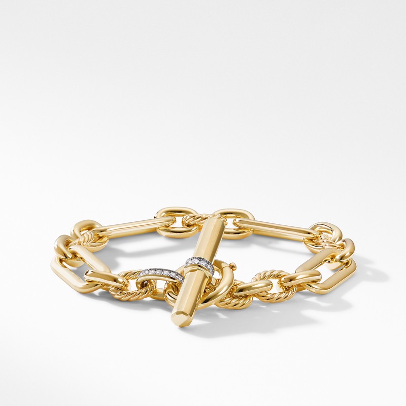 Lexington Chain Bracelet in 18K Yellow Gold with Diamonds