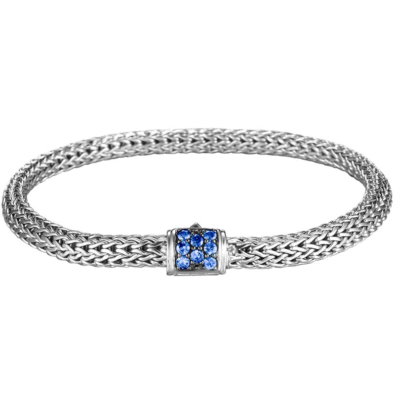 Classic Chain Bracelet with Blue Sapphires