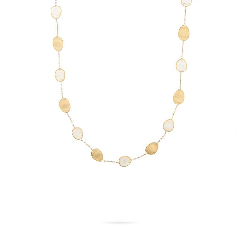 18K Yellow Gold and White Mother of Short Necklace