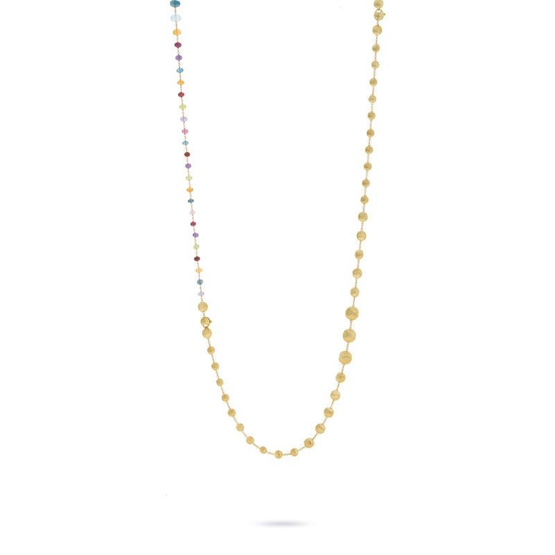 18K Yellow Gold and Multi Colored Gemstone Convertible Necklace