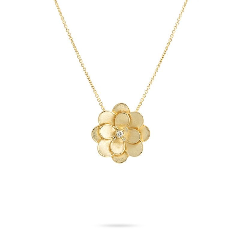 18k Yellow Gold Petali Large Flower Pendant Necklace