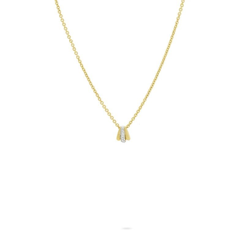 18k Yellow Gold Link Pendant Necklace