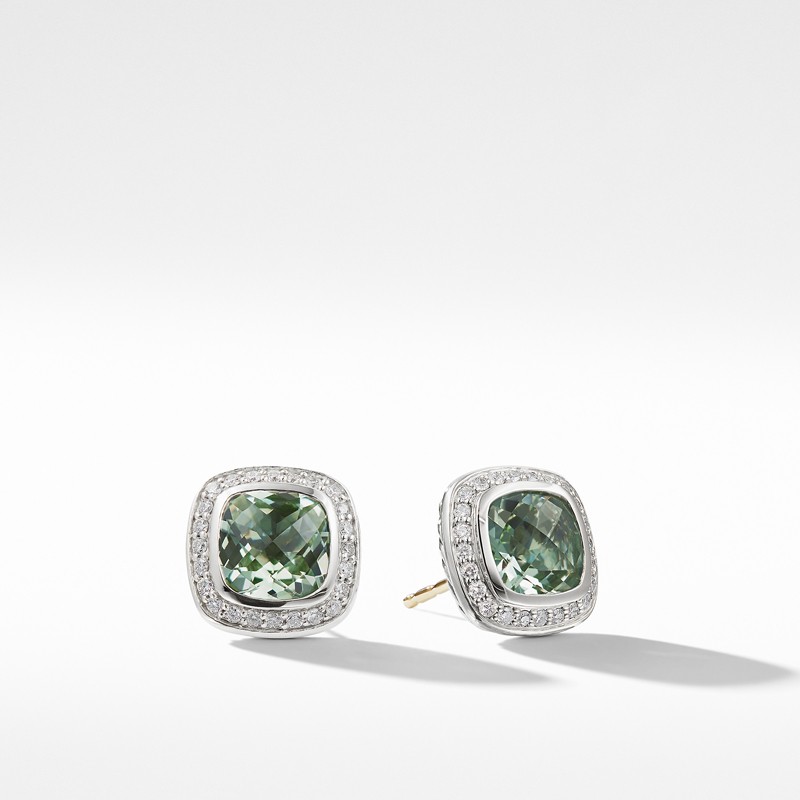 Albion® Earrings with Prasiolite and Diamonds