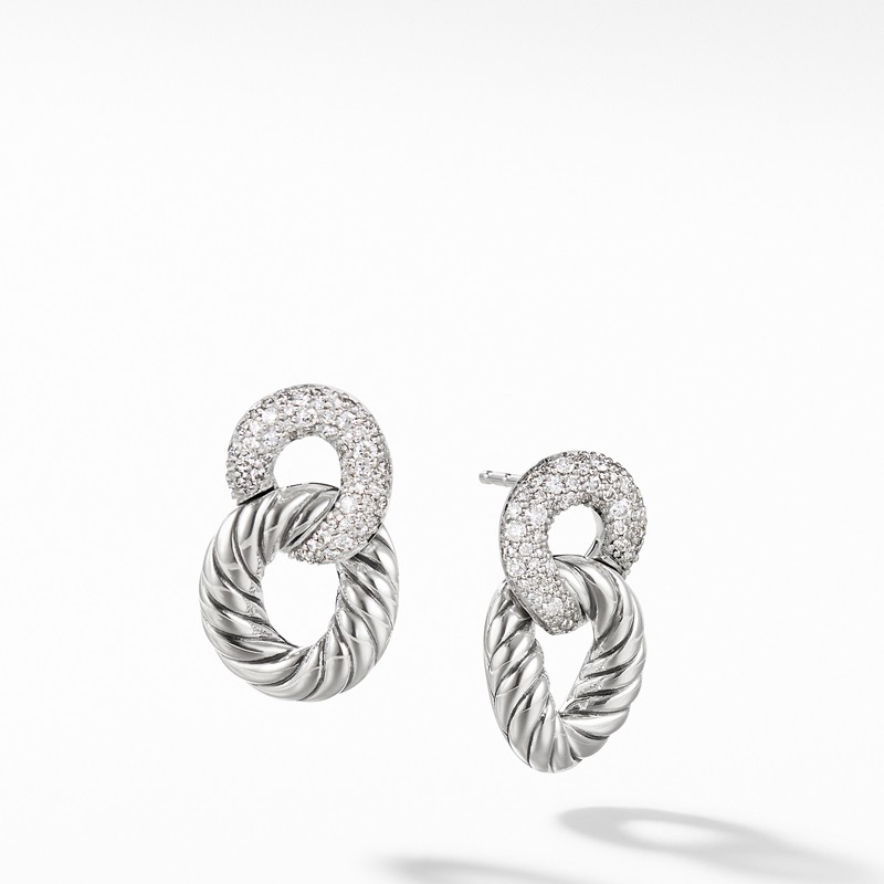Belmont® Curb Link Drop Earrings with Diamonds