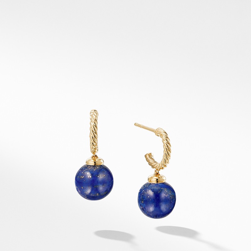 Hoop Earring with Lapis Lazuli in 18K Gold