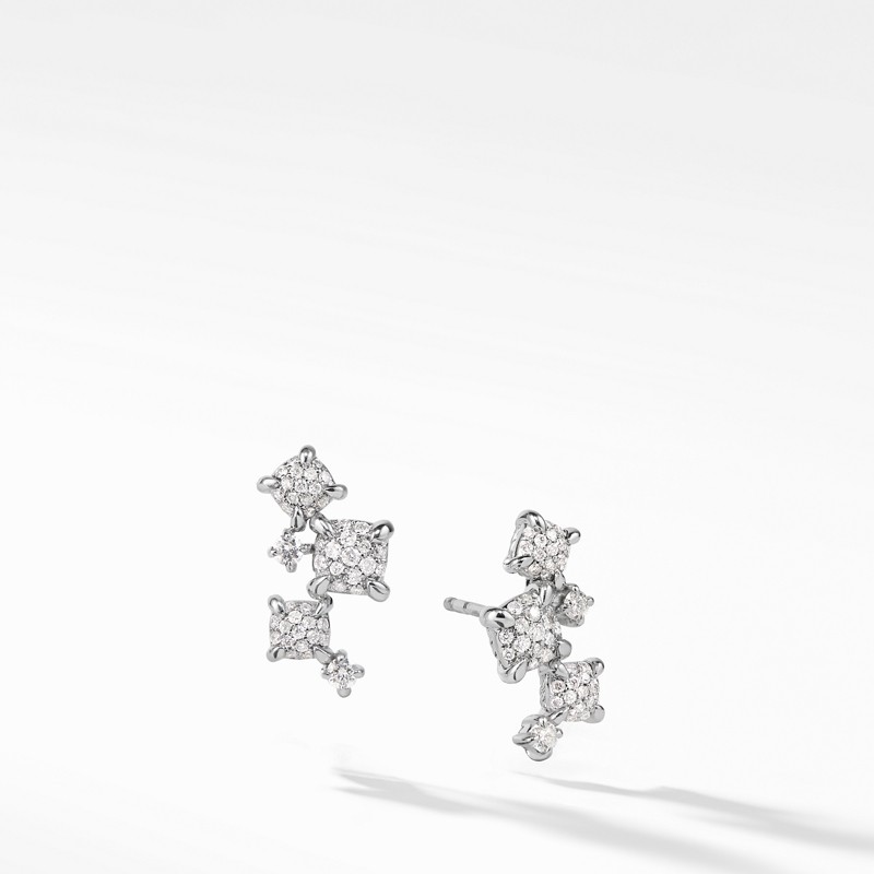 Precious Chatelaine® Climber Earrings with Diamonds in 18K White Gold