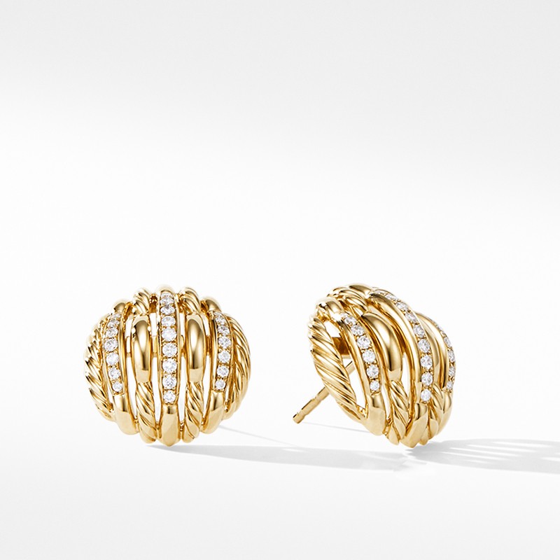Tides Stud Earrings in 18K Yellow Gold with Diamonds