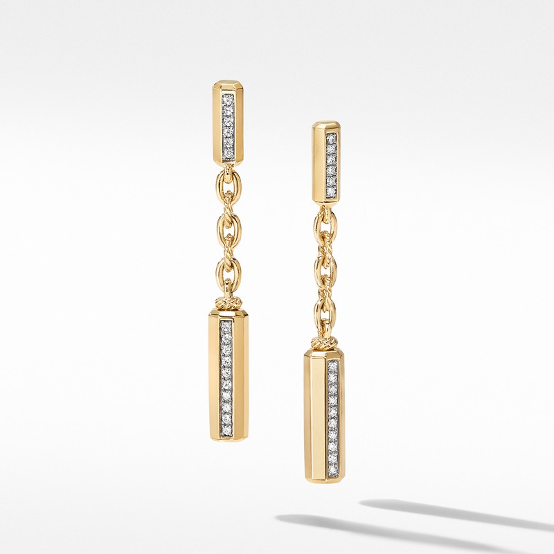 Lexington Chain Drop Earrings 18K Yellow Gold with Diamonds
