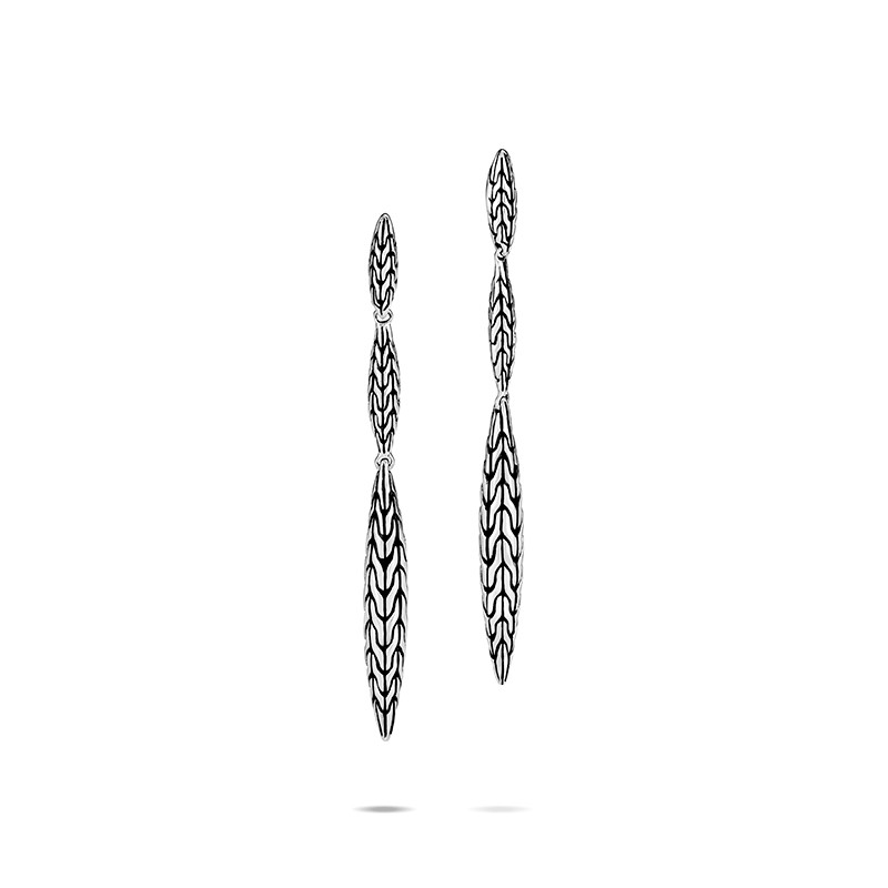 Classic Chain Silver Spear Small Drop Earrings
