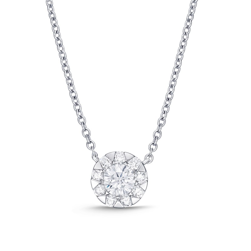 18k White Gold Diamond Bouquet Fashion Necklace