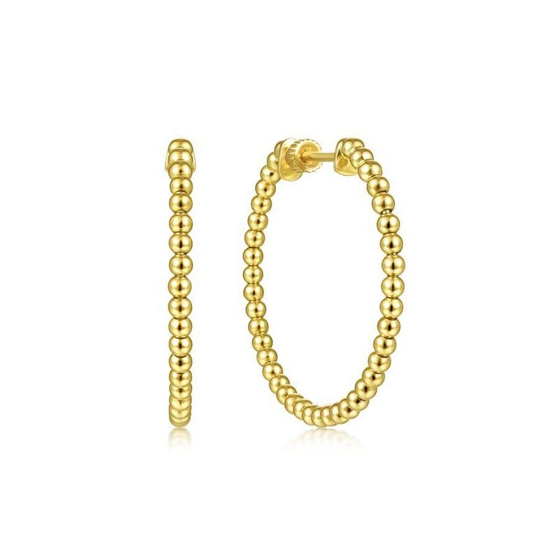Yellow Gold 30mm Bujukan Hoop Earrings