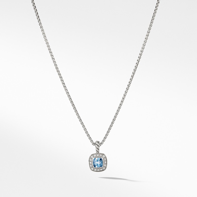 Albion® Kids Necklace with Blue Topaz and Diamonds, 4mm