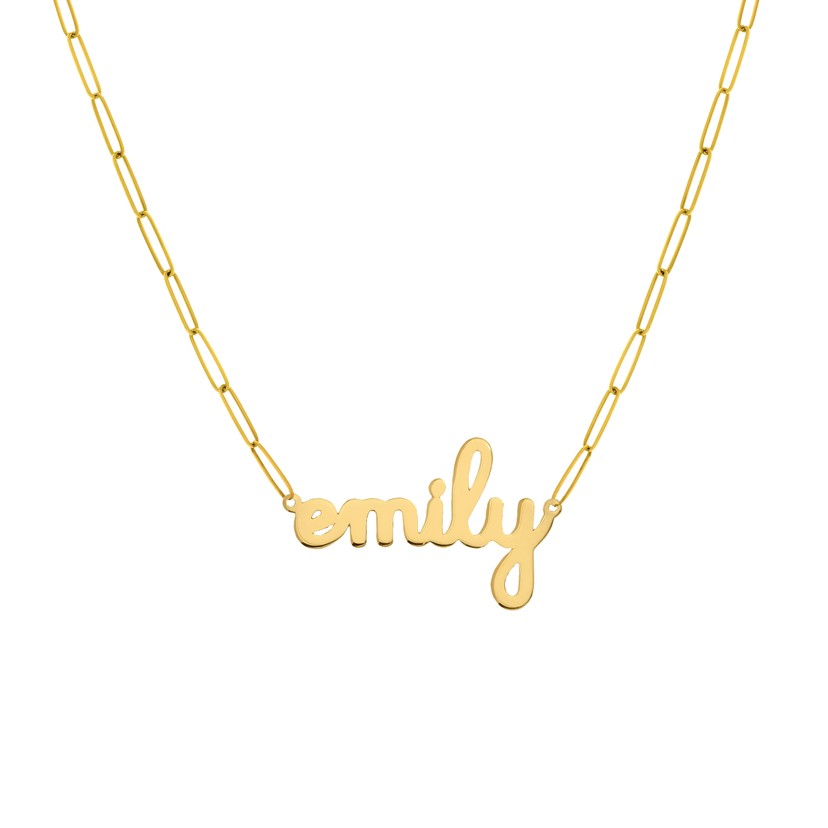 Yellow Gold EMILY Paper Clip Chain Necklace