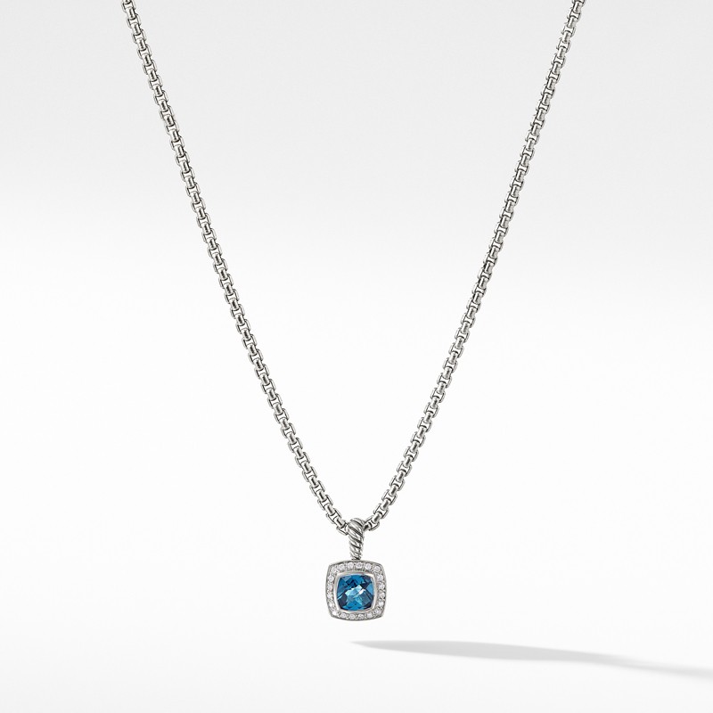Petite Albion® Pendant Necklace with Hampton Blue Topaz and Diamonds